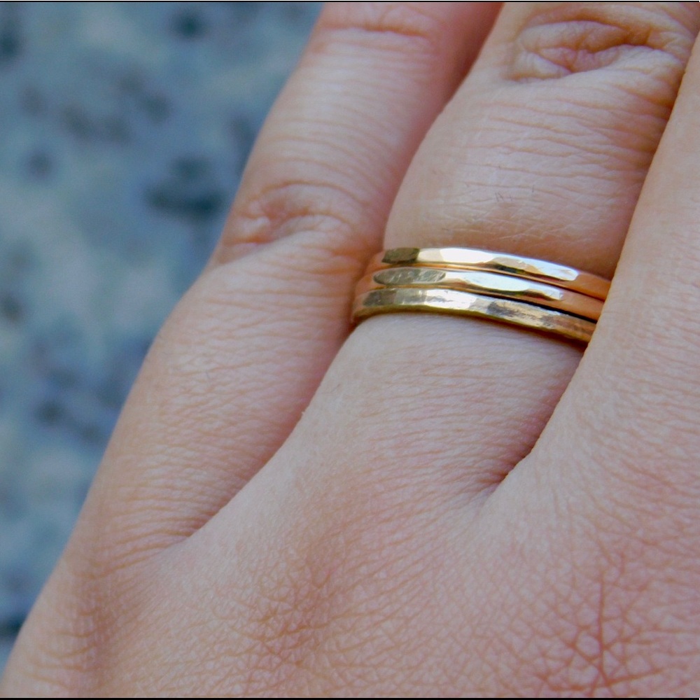 Gold Stacking Rings - Picture 3 of 4
